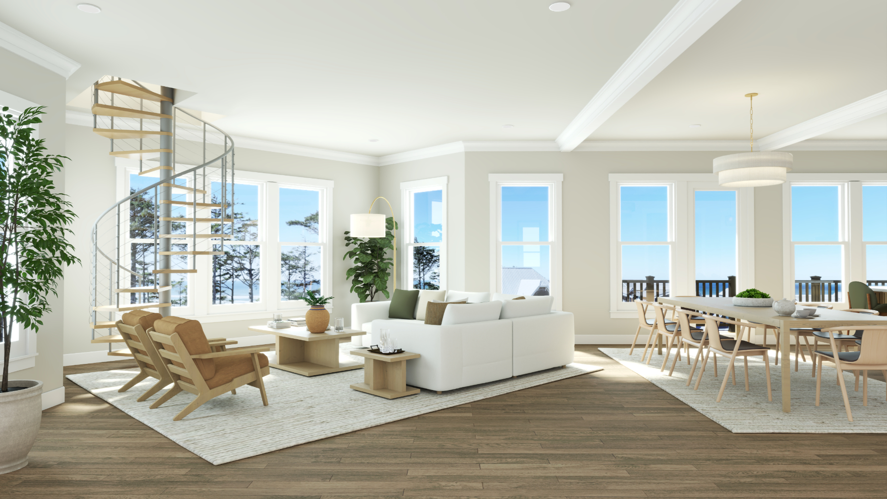 Rendering of Penthouse C Living Area