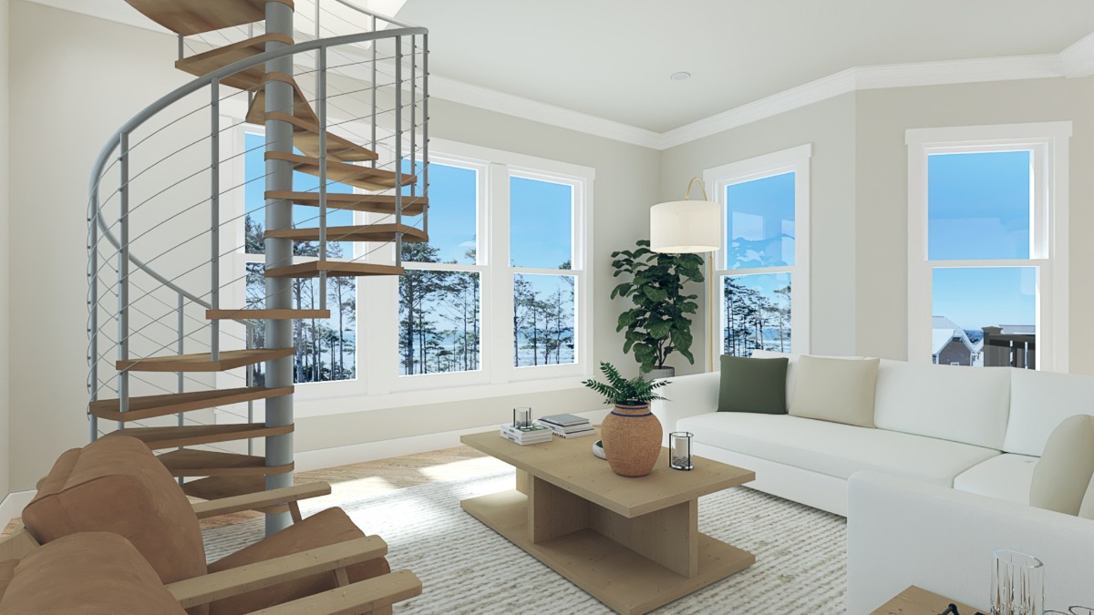 Rendering of Penthouse C Living Area