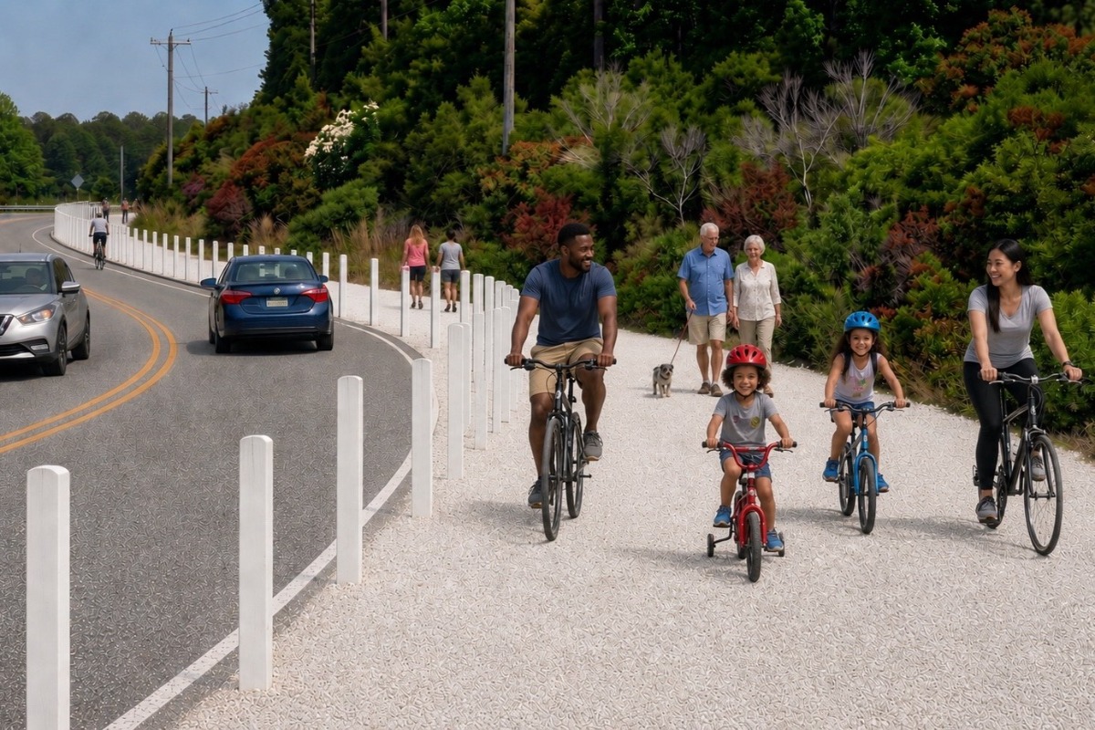 Rendering Of Future Walking And Biking Path To Makers Village