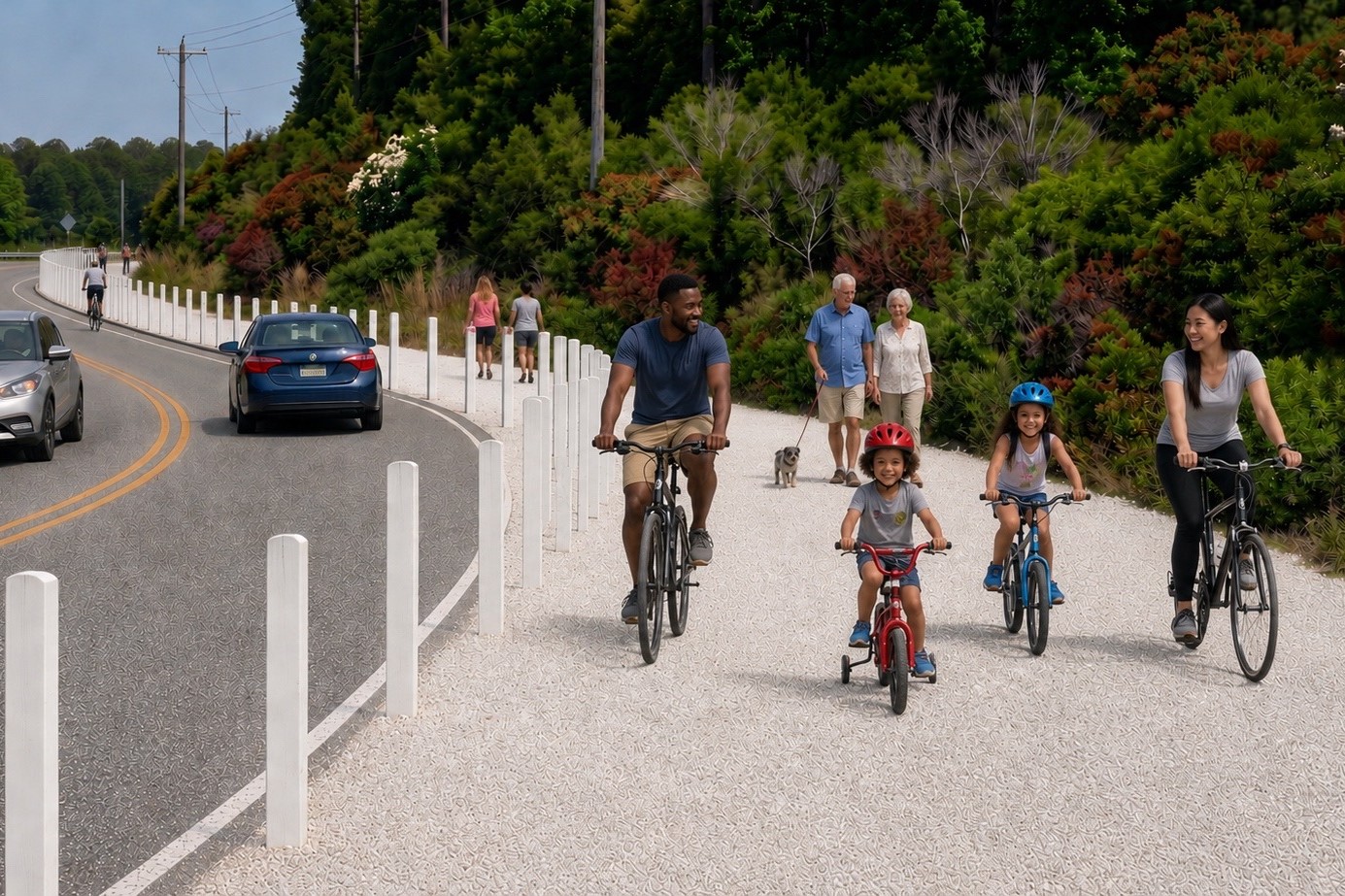Rendering of Walking and Biking Path to Makers Village