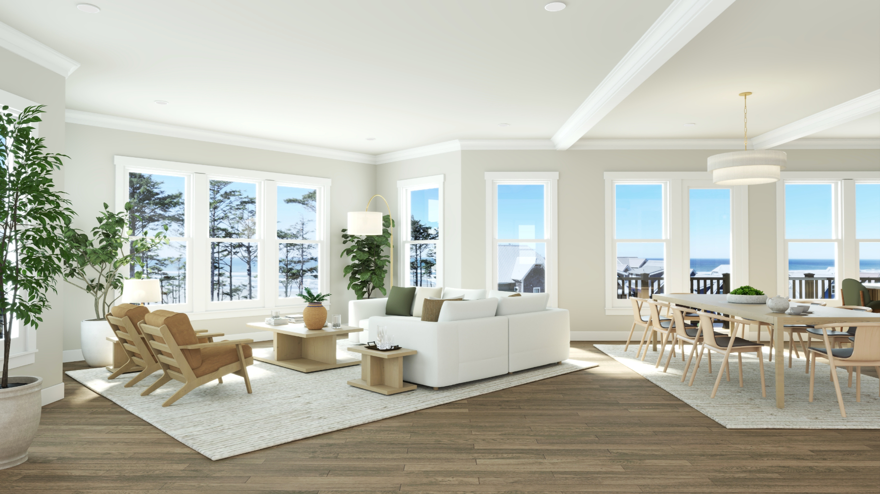Rendering of Penthouse B Living Area