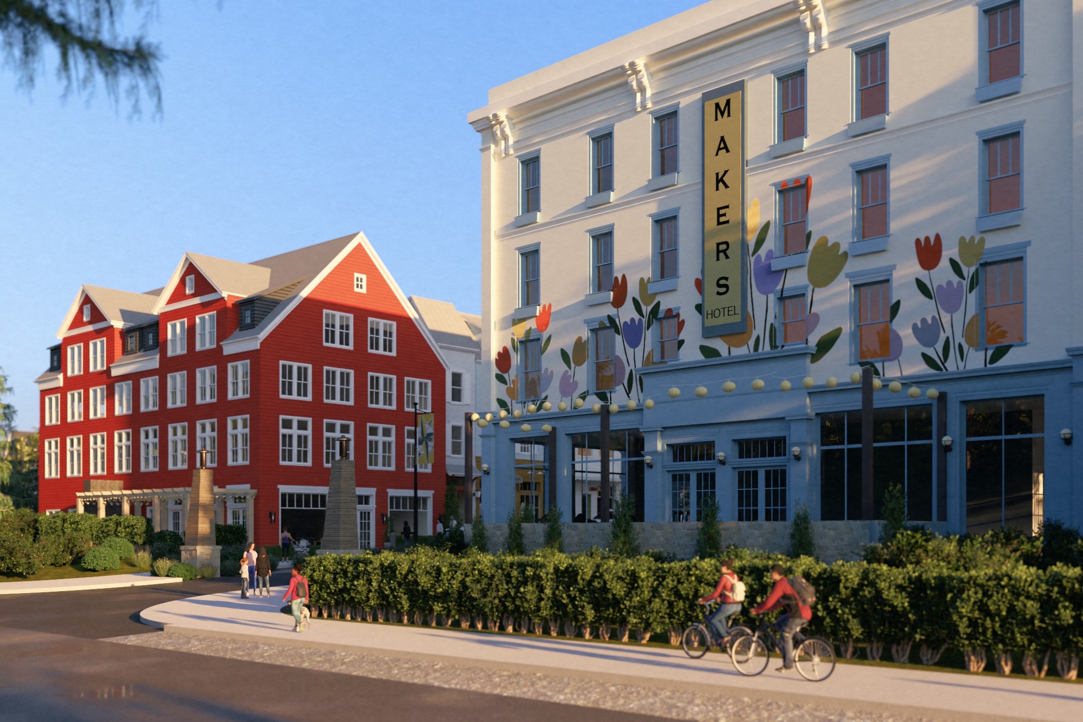 Rendering of Makers Village Retail Hub