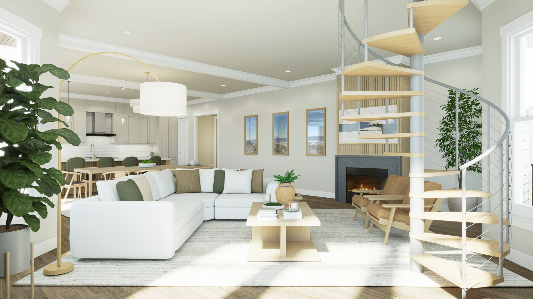 Rendering of Penthouse C Living Area