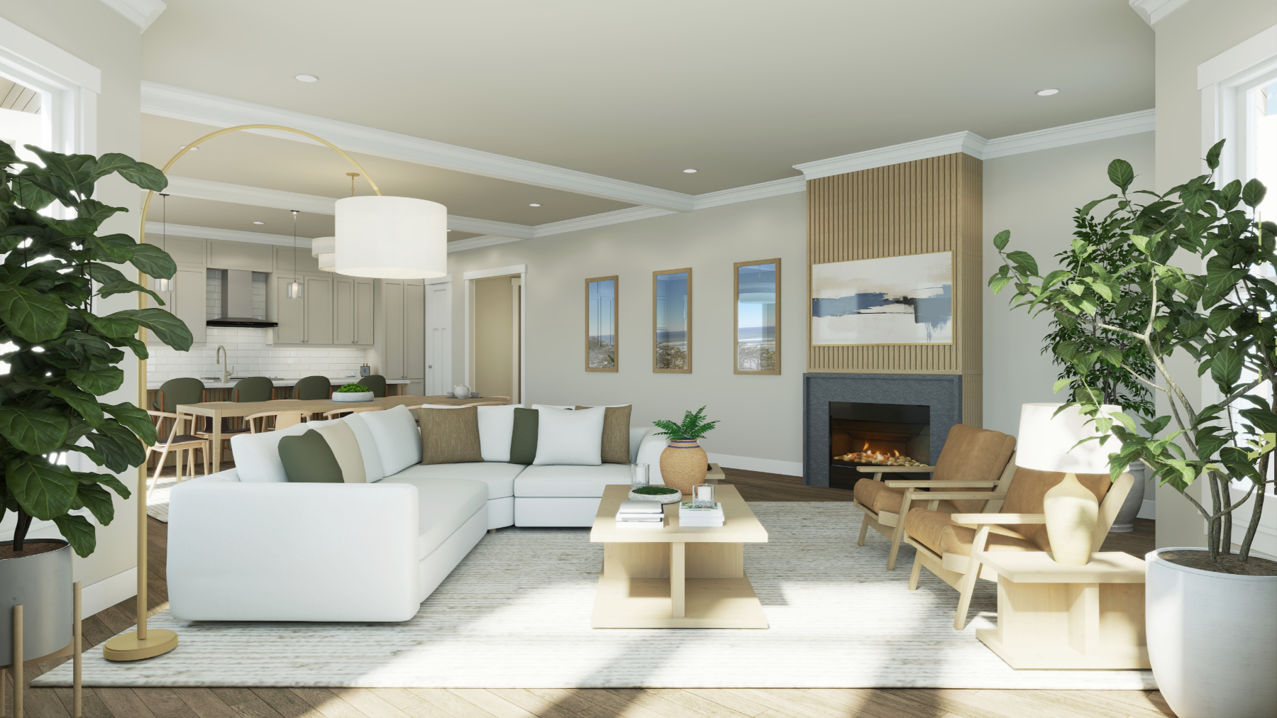 Rendering of Penthouse B Living Area