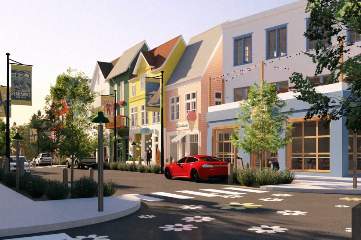 Rendering of Makers Village Retail Hub