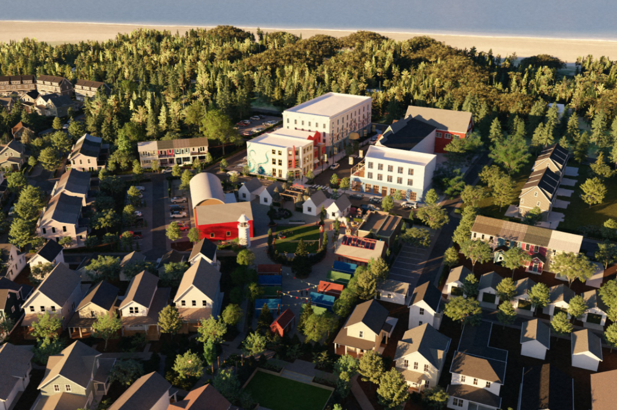 Rendering of Makers Village Retail Hub